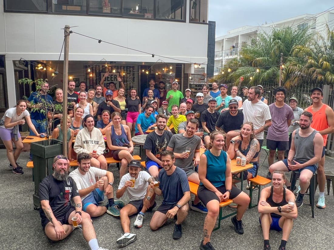 Beer Jerk Run Club group photo after a social run.